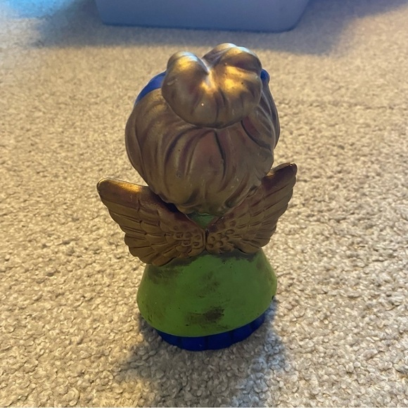 Vintage Holt Howard Ceramic Angel Decor Mid Century Bird Gold Green Blue - Picture 2 of 5